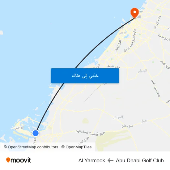 Abu Dhabi Golf Club to Al Yarmook map