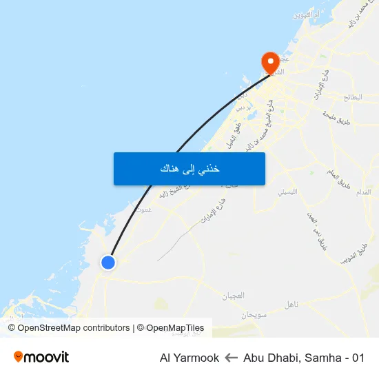 Abu Dhabi, Samha - 01 to Al Yarmook map
