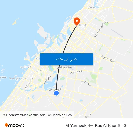 Ras Al Khor 5 - 01 to Al Yarmook map