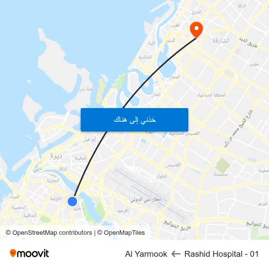 Rashid Hospital - 01 to Al Yarmook map