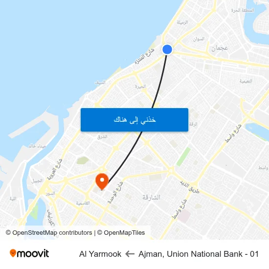 Ajman, Union National Bank - 01 to Al Yarmook map