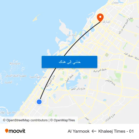 Khaleej Times - 01 to Al Yarmook map