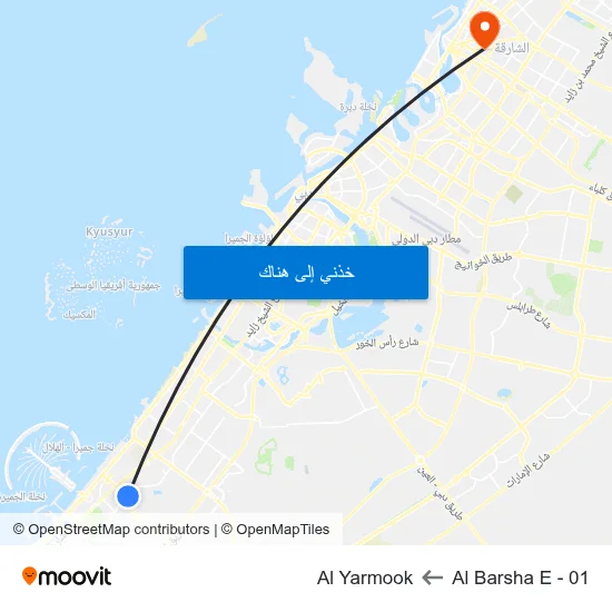 Al Barsha E - 01 to Al Yarmook map