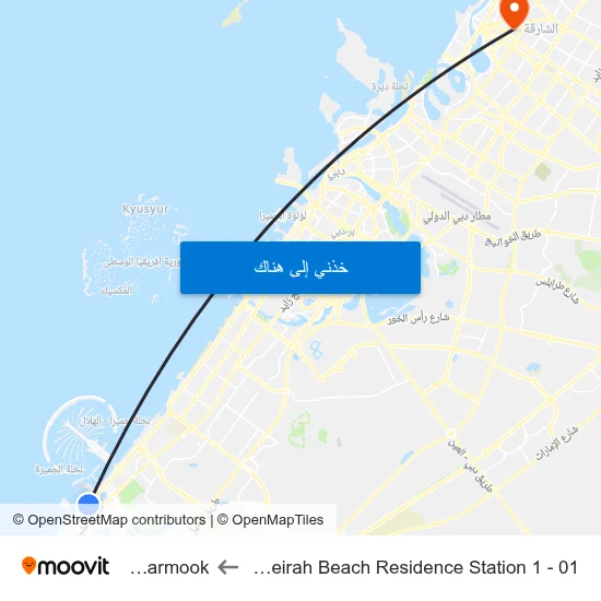 Jumeirah Beach Residence Station 1 - 01 to Al Yarmook map