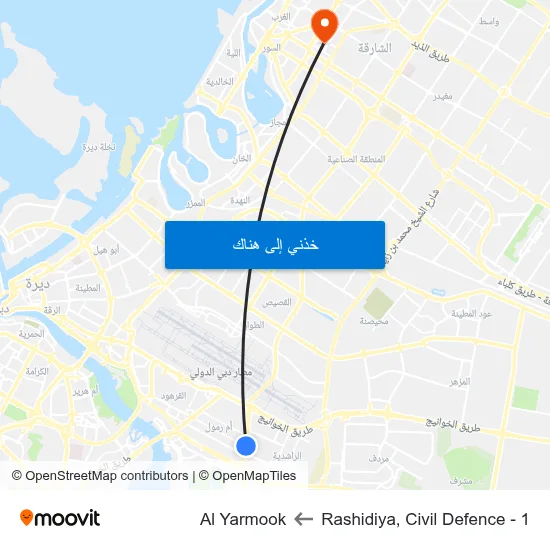 Rashidiya, Civil Defence - 1 to Al Yarmook map