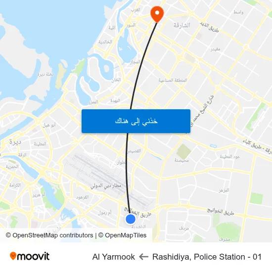 Rashidiya, Police Station - 01 to Al Yarmook map