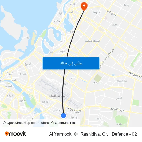 Rashidiya, Civil Defence - 02 to Al Yarmook map