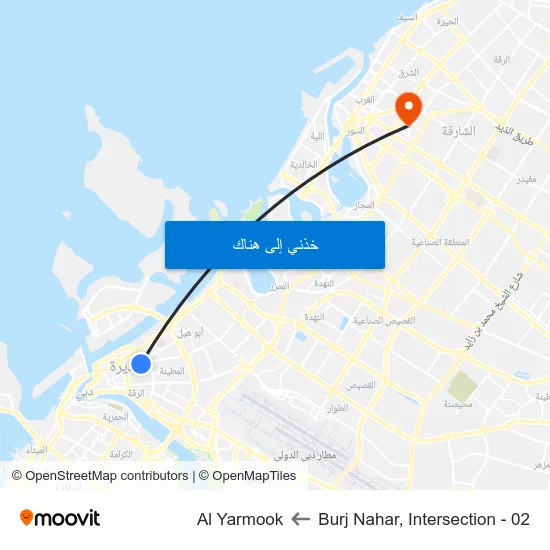 Burj Nahar, Intersection - 02 to Al Yarmook map