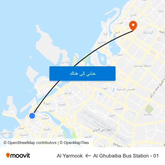 Al Ghubaiba Bus Station - 01 to Al Yarmook map
