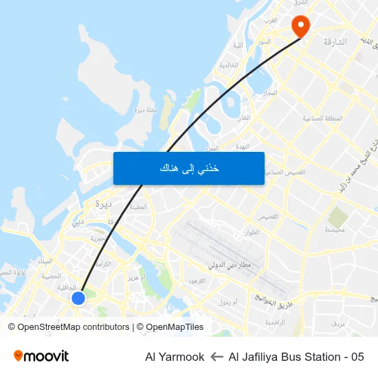Al Jafiliya Bus Station - 05 to Al Yarmook map
