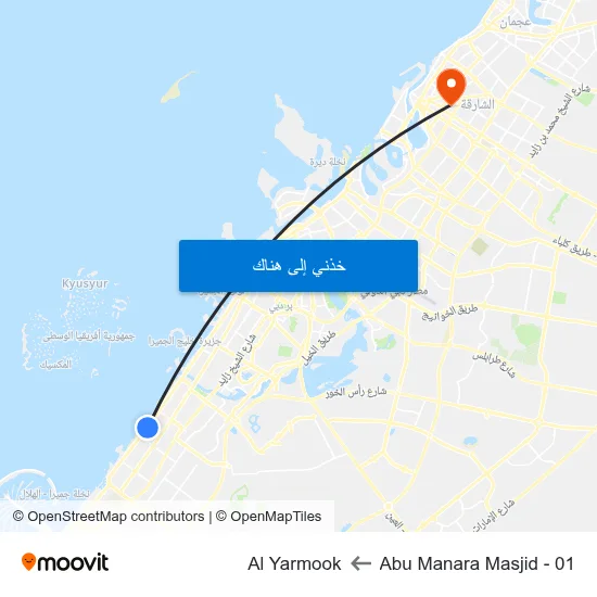 Abu Manara Masjid - 01 to Al Yarmook map