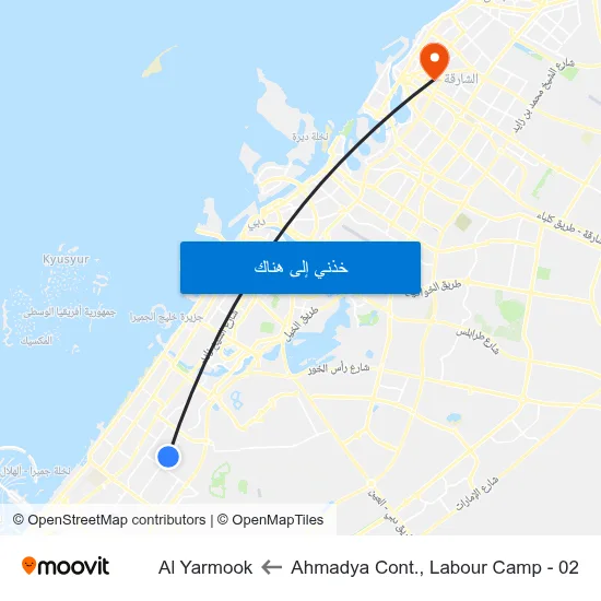 Ahmadya Cont., Labour Camp - 02 to Al Yarmook map