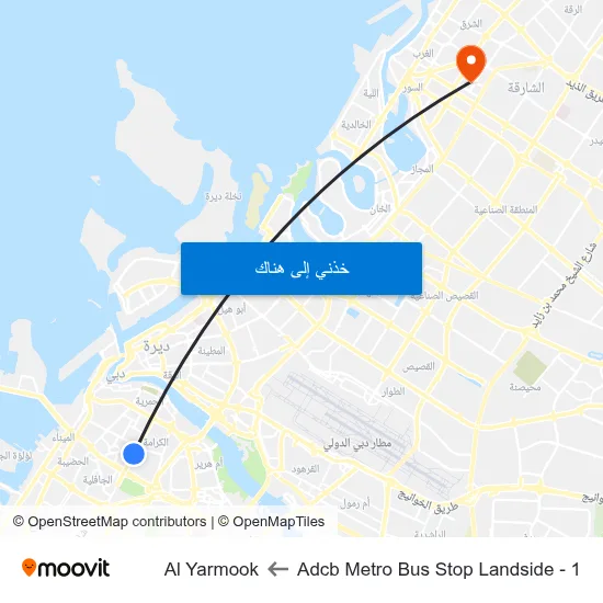 Adcb Metro Bus Stop Landside - 1 to Al Yarmook map
