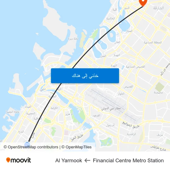 Financial Centre Metro Station to Al Yarmook map