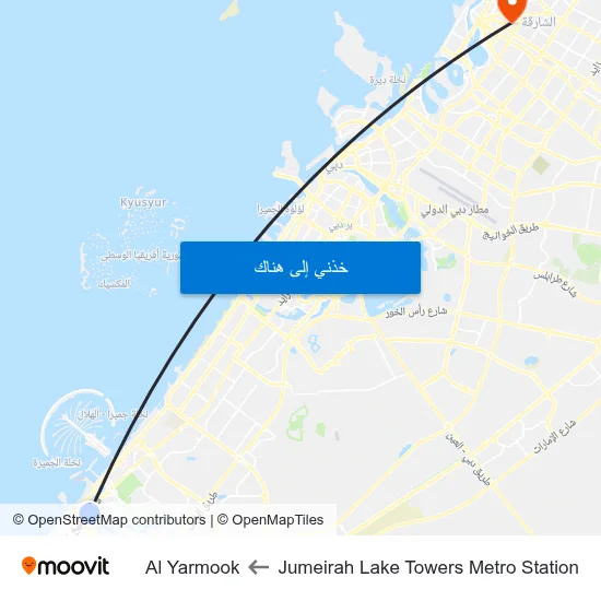 Jumeirah Lake Towers Metro Station to Al Yarmook map