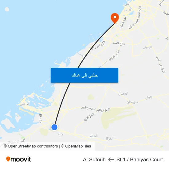 St 1 / Baniyas Court to Al Sufouh map