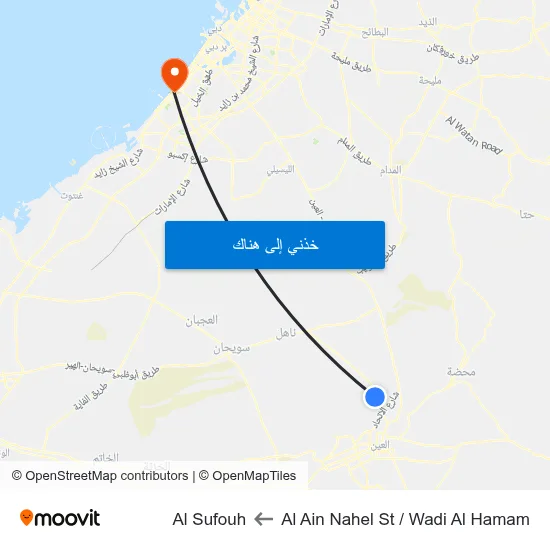 Al Ain  Nahel St  / Wadi Al Hamam to Al Sufouh map