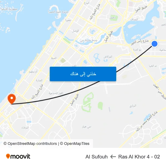 Ras Al Khor 4 - 02 to Al Sufouh map