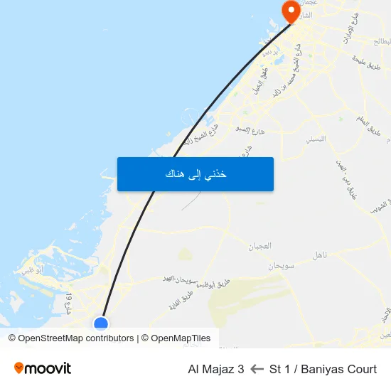 St 1 / Baniyas Court to Al Majaz 3 map