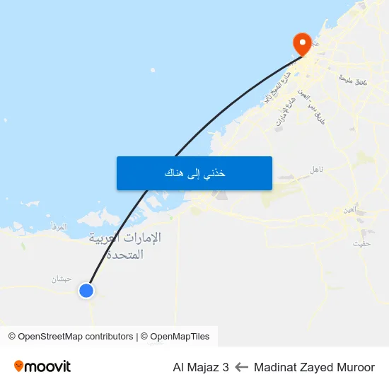 Madinat Zayed Muroor to Al Majaz 3 map