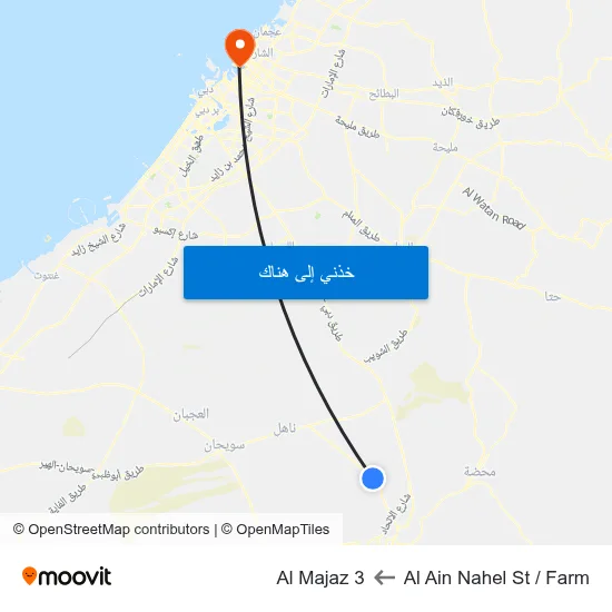 Al Ain  Nahel St  / Farm to Al Majaz 3 map