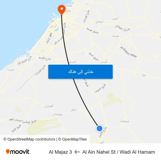 Al Ain  Nahel St  / Wadi Al Hamam to Al Majaz 3 map