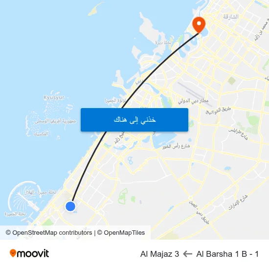Al Barsha 1  B - 1 to Al Majaz 3 map
