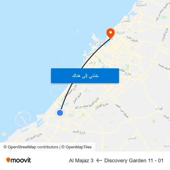 Discovery Garden 11 - 01 to Al Majaz 3 map