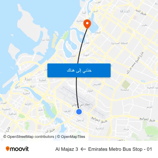 Emirates Metro Bus Stop - 01 to Al Majaz 3 map