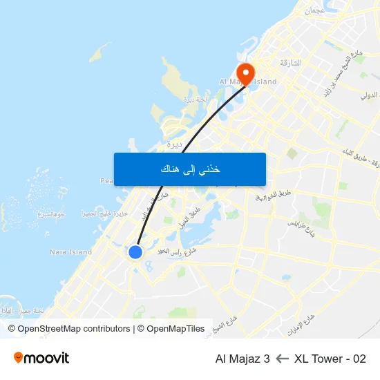 XL Tower - 02 to Al Majaz 3 map