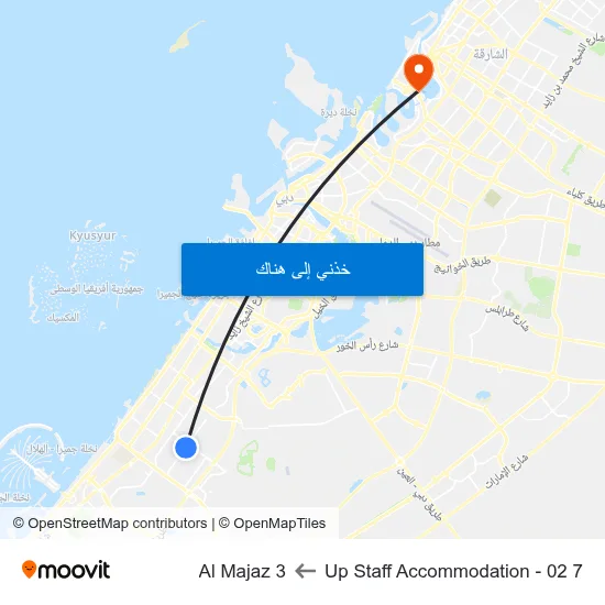 7 Up Staff Accommodation - 02 to Al Majaz 3 map