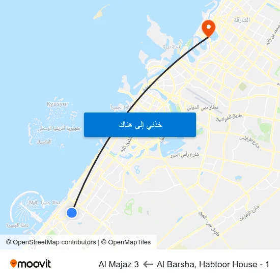 Al Barsha, Habtoor House - 1 to Al Majaz 3 map