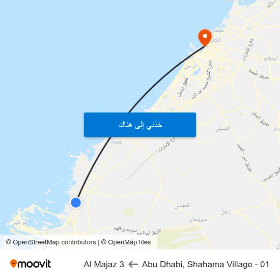 Abu Dhabi, Shahama Village - 01 to Al Majaz 3 map
