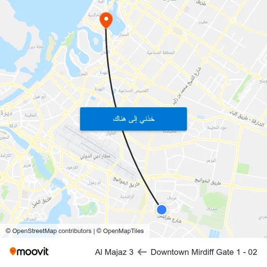 Downtown Mirdiff Gate 1 - 02 to Al Majaz 3 map