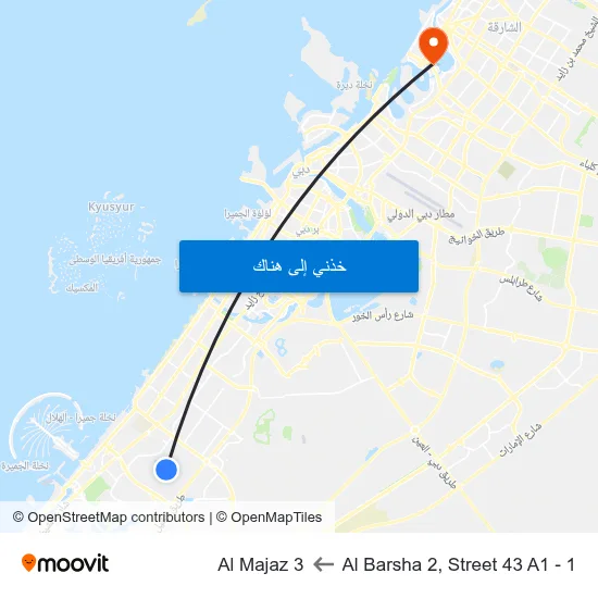 Al Barsha 2, Street 43 A1 - 1 to Al Majaz 3 map