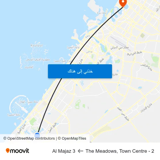 The Meadows, Town Centre - 2 to Al Majaz 3 map