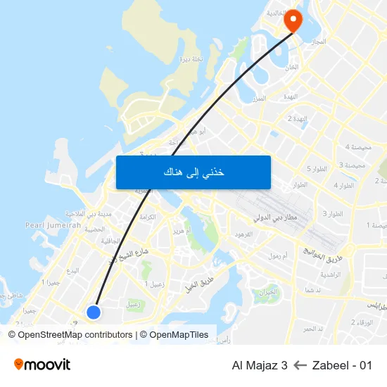 Zabeel - 01 to Al Majaz 3 map