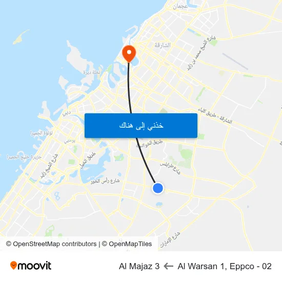 Al Warsan 1, Eppco - 02 to Al Majaz 3 map