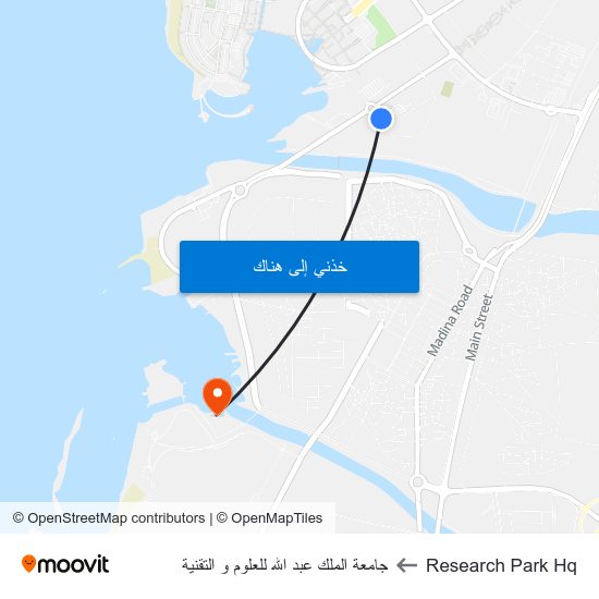 Research Park Hq to جامعة الملك عبد الله للعلوم و التقنية map