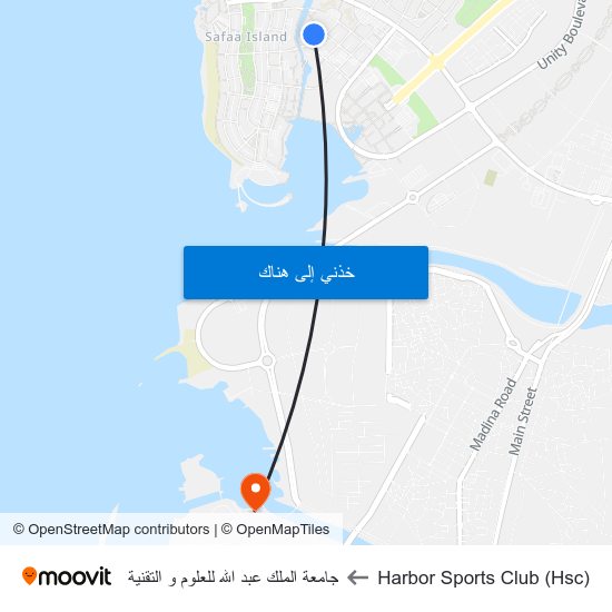 Harbor Sports Club (Hsc) to جامعة الملك عبد الله للعلوم و التقنية map