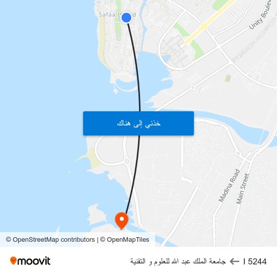 I 5244 to جامعة الملك عبد الله للعلوم و التقنية map