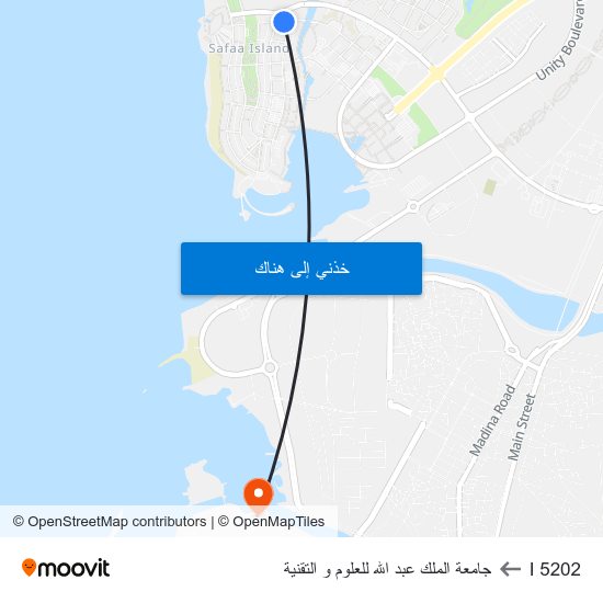 I 5202 to جامعة الملك عبد الله للعلوم و التقنية map