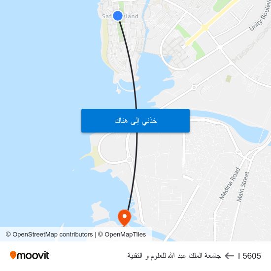 I 5605 to جامعة الملك عبد الله للعلوم و التقنية map