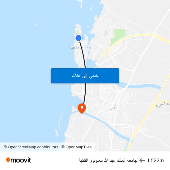 I 522m to جامعة الملك عبد الله للعلوم و التقنية map