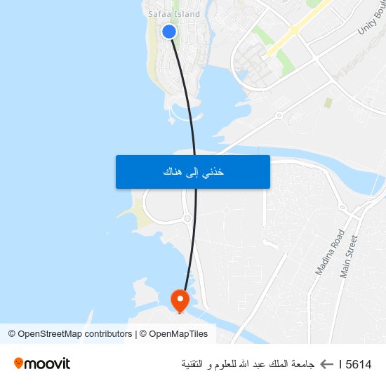 I 5614 to جامعة الملك عبد الله للعلوم و التقنية map