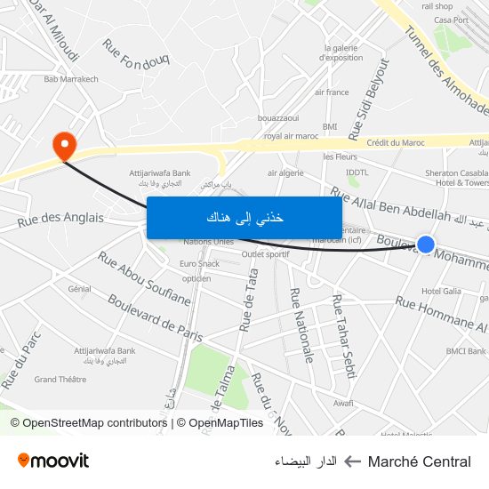 Marché Central to الدار البيضاء map