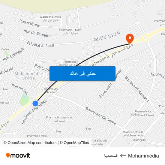 Mohammédia to المحمدية map