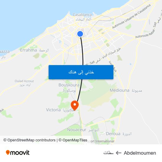 Abdelmoumen to سطات map