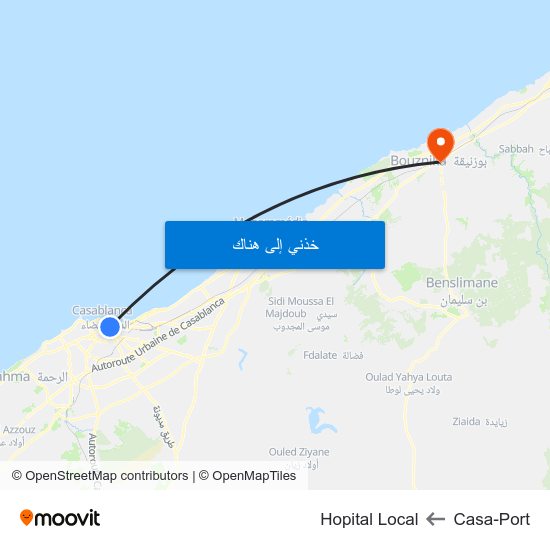 Casa-Port to Hopital Local map