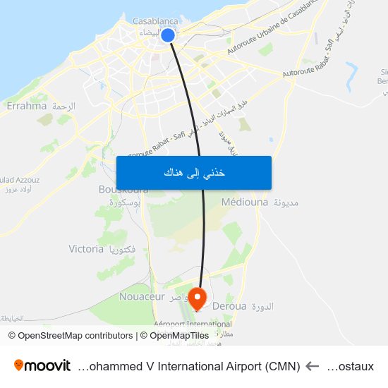 Colis Postaux to Mohammed V International Airport (CMN) (مطار محمد الخامس الدولي) map